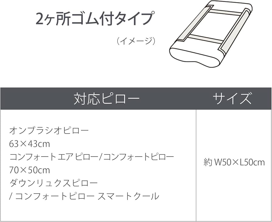 TEMPUR® リバーシブルパッド 約100cm x 50cm　ピローパッド付き Amazon｜テンピュール(Tempur) 枕カバー グレー 約50x50cm